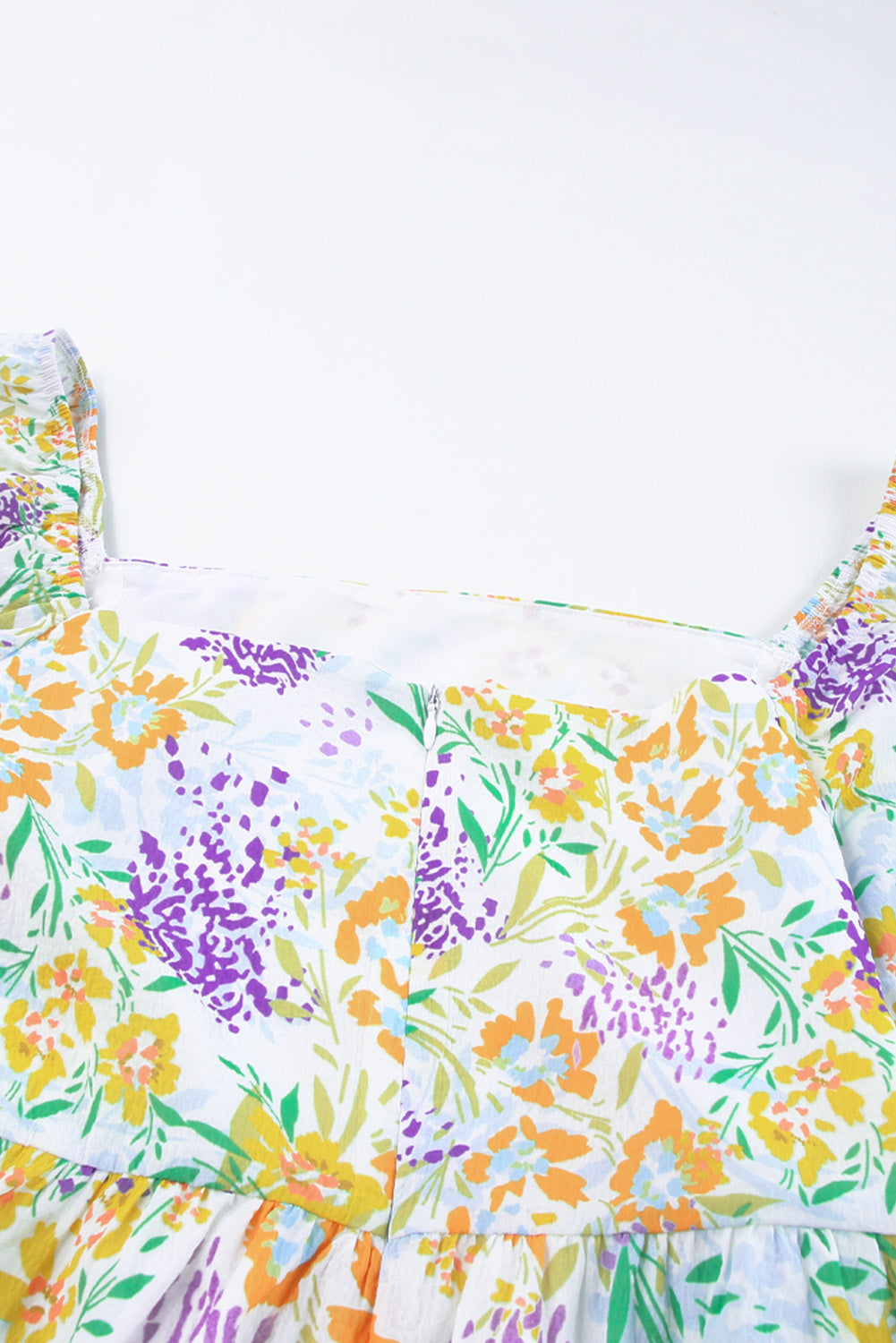 Women's Plus Size Floral Ruffle Bubble-Sleeve Dress