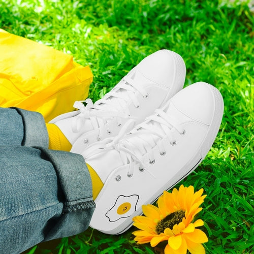 Jacki Easlick Lux Egg High-Top Canvas Sneakers – White/Black