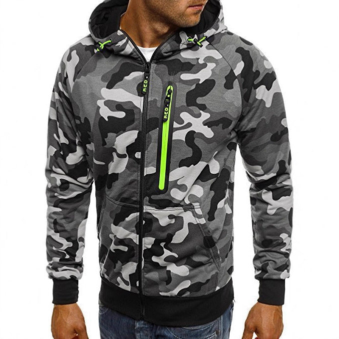 Men's Casual Zip-Up Hooded Sweatshirt Jacket