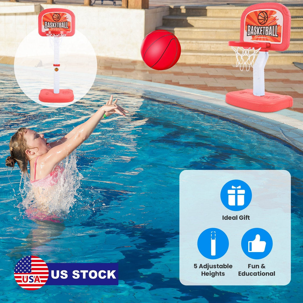 2-in-1 Pool Basketball Game Set with 2 Balls