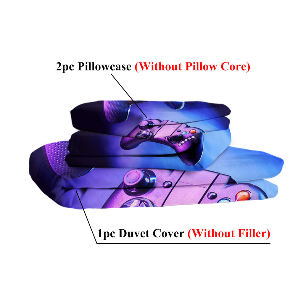 Gamer Gamepad Duvet Cover & Pillow Sham Set — 3 Pieces
