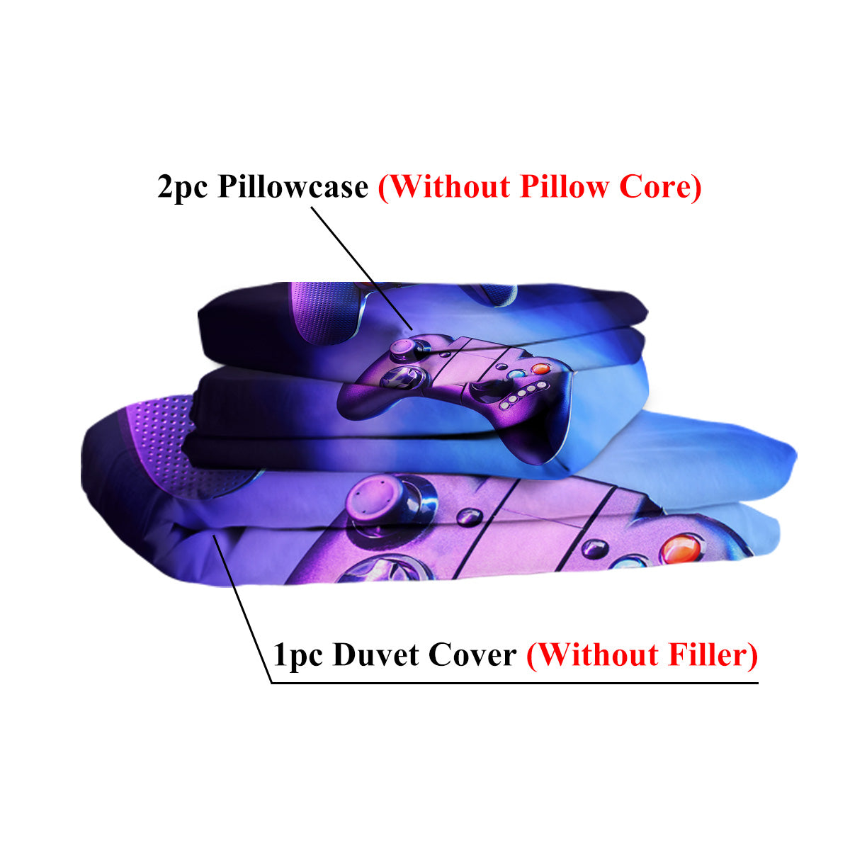 Gamer Gamepad Duvet Cover & Pillow Sham Set — 3 Pieces