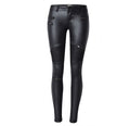 Women's Plus Size Faux-Leather Denim Moto Pants