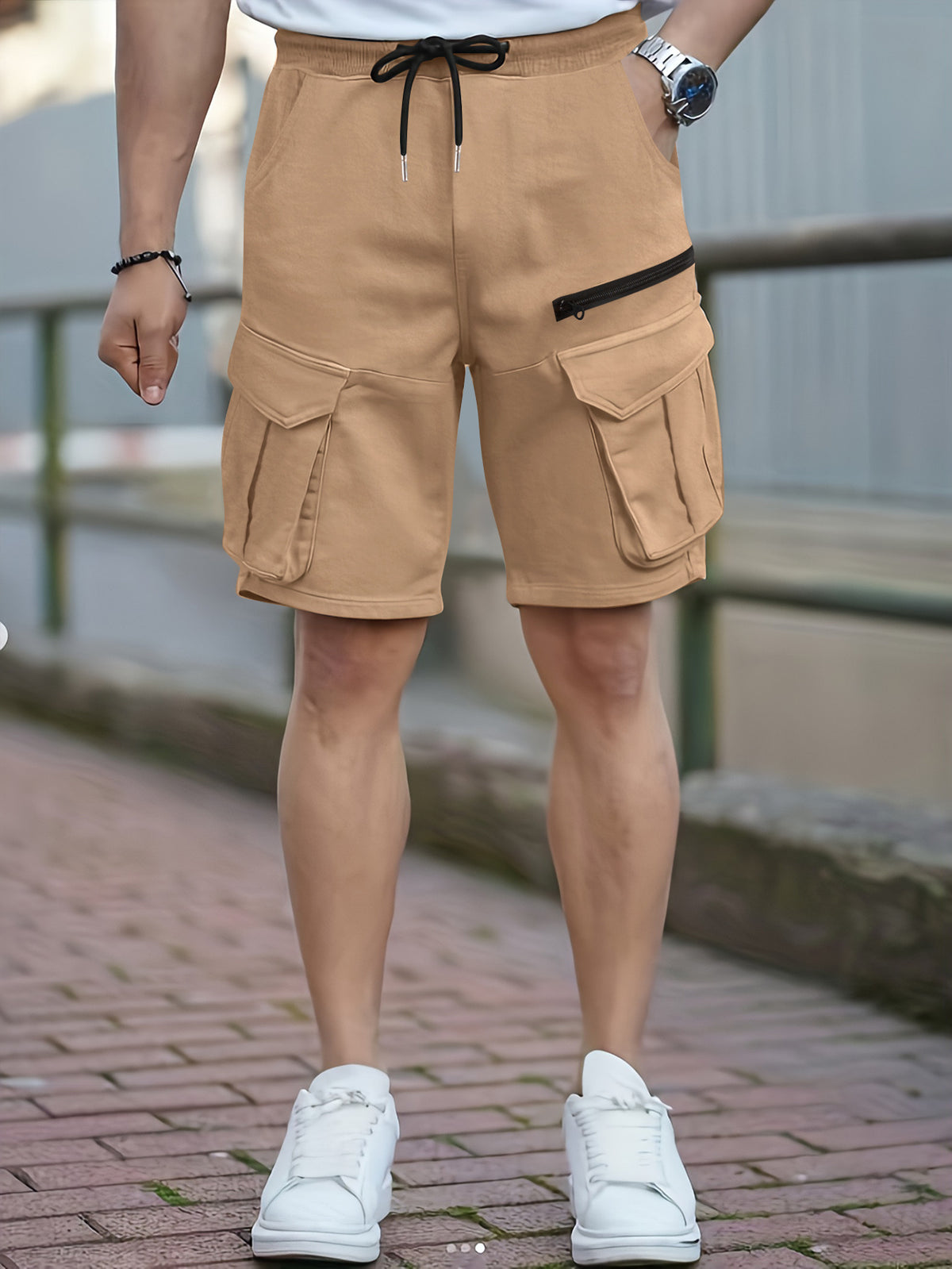 Men's Plus Size Multi-Pocket Casual Shorts