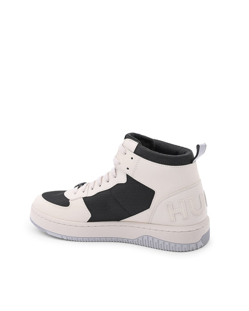 HUGO Men's Beige Calfskin High-Top Sneakers – 50493117-285