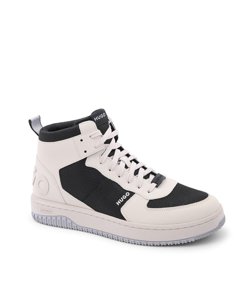 HUGO Men's Beige Calfskin High-Top Sneakers – 50493117-285