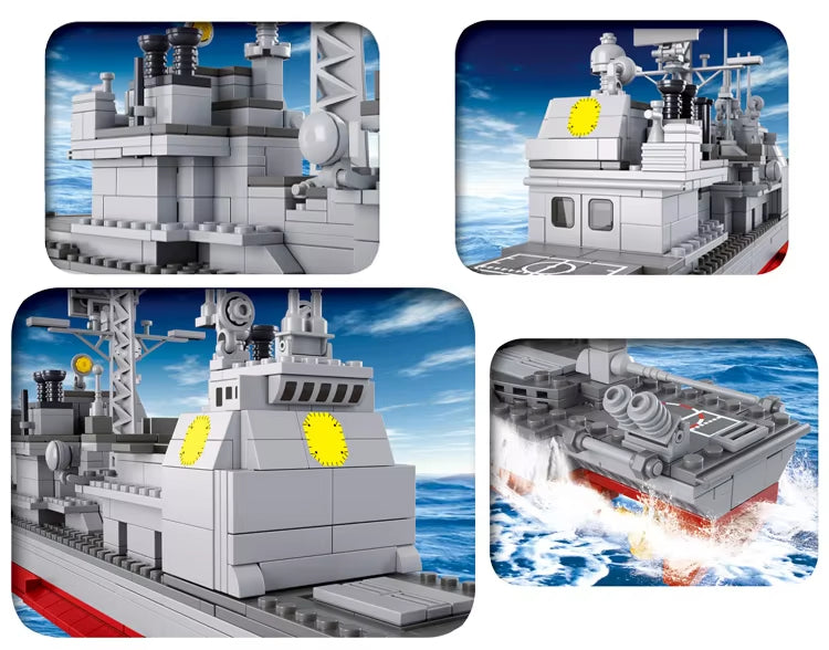 883-Piece Military Cruiser Ship Model Kit