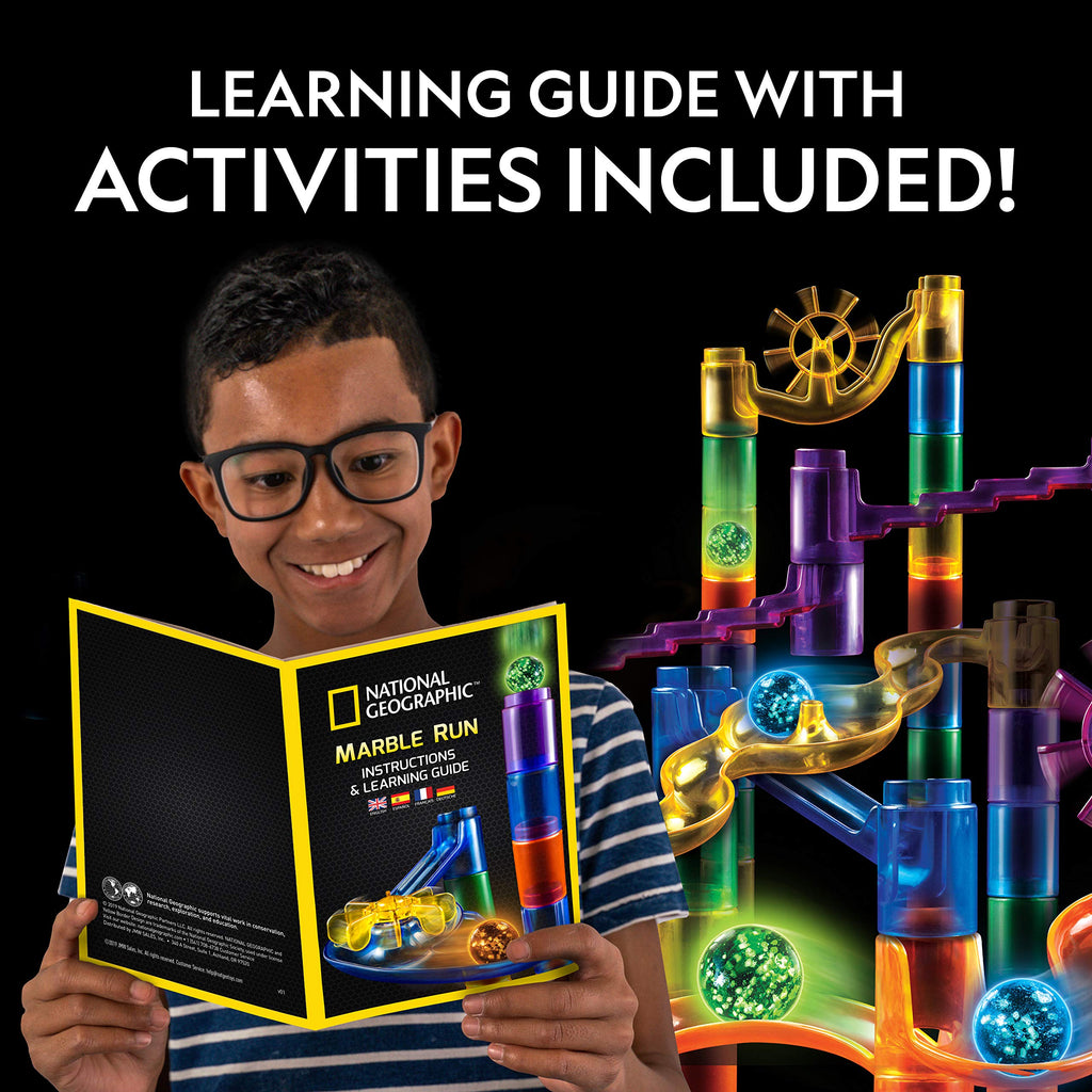 Glow-in-the-Dark Marble Run Construction Set, 250 Pieces