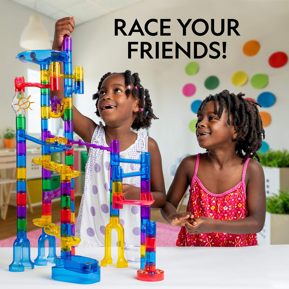 Glow-in-the-Dark Marble Run Construction Set, 250 Pieces