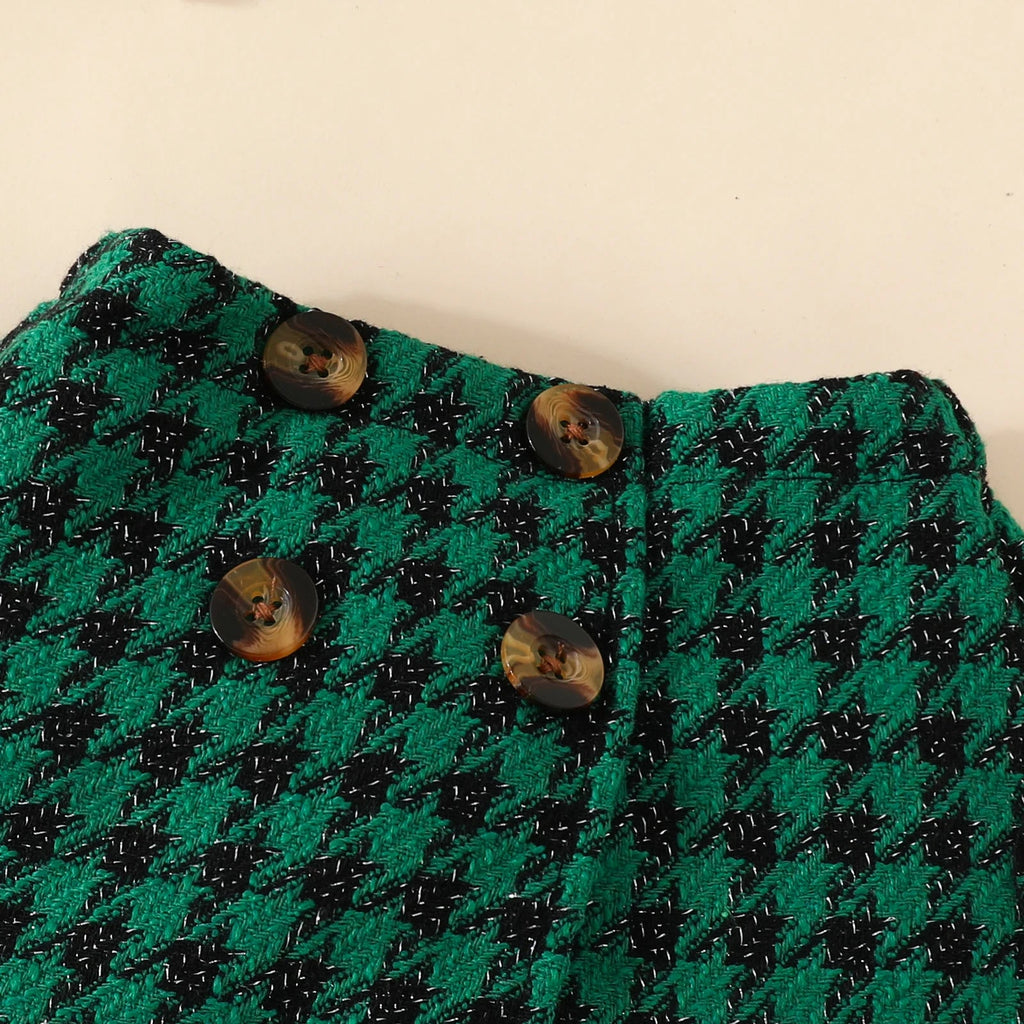 Baby Girls' Christmas Knit Top, Plaid Skirt & Hat Set