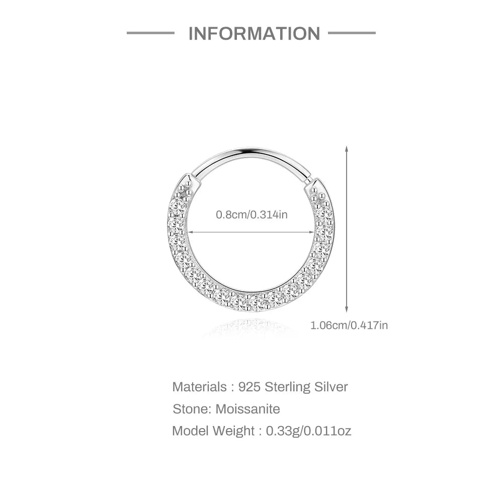 925 Sterling Silver Moissanite Single Earring