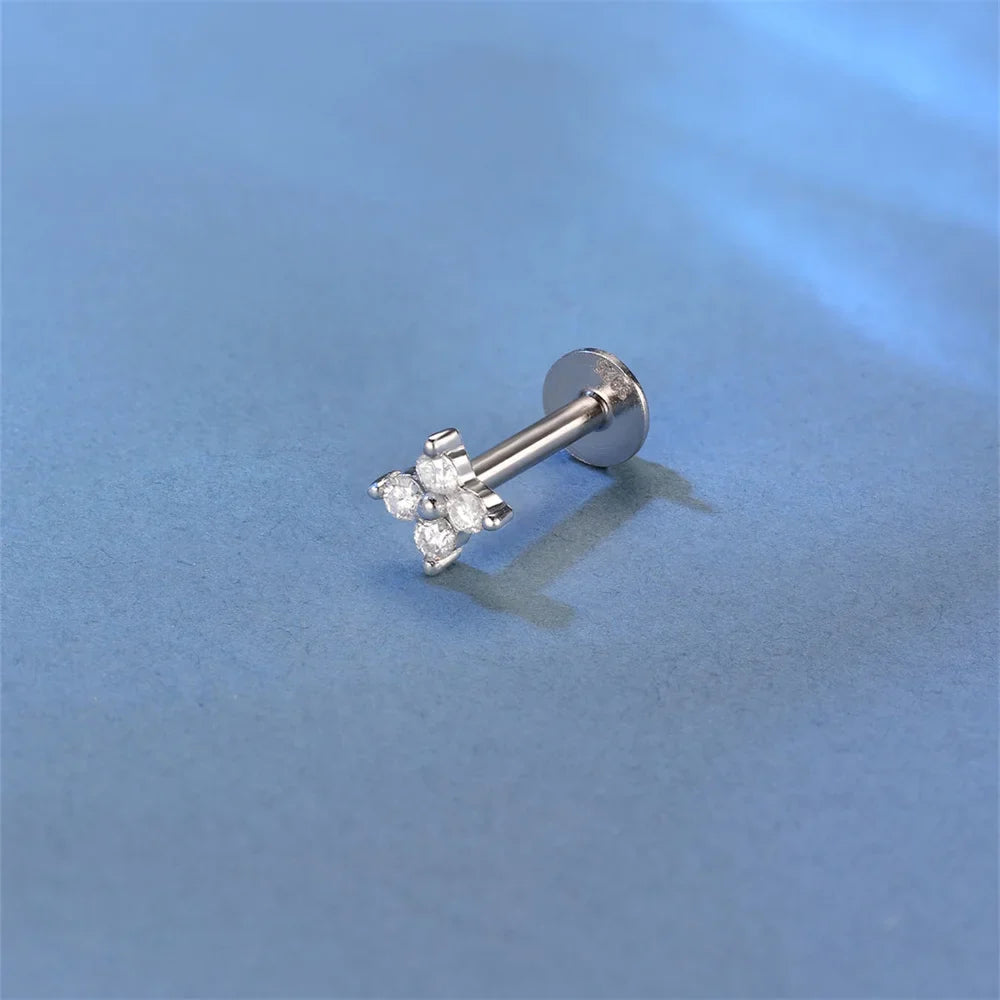 925 Sterling Silver Moissanite Single Earring
