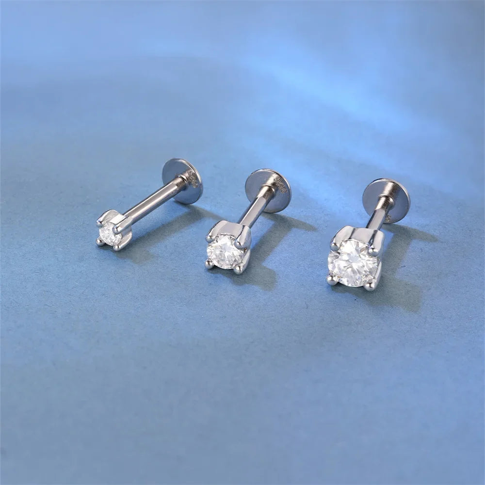 925 Sterling Silver Moissanite Single Earring