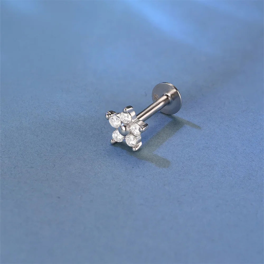 925 Sterling Silver Moissanite Single Earring