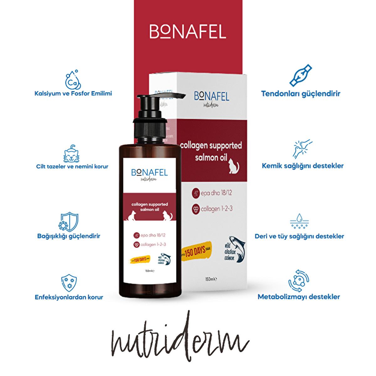 Bonafel Omega-3 Pet Supplement Oil for Cats and Dogs - 5.07 fl oz, Rich in Alaska Salmon Oil, Collagen