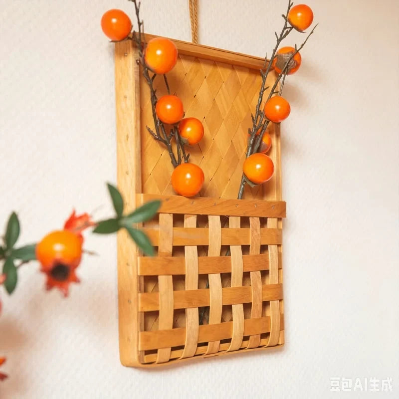 Handwoven Bamboo Wall Planter Basket