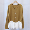 Round-Neck Button-Front Cardigan
