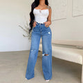 Women's Plus Size Wide-Leg Denim High-Waist Jeans