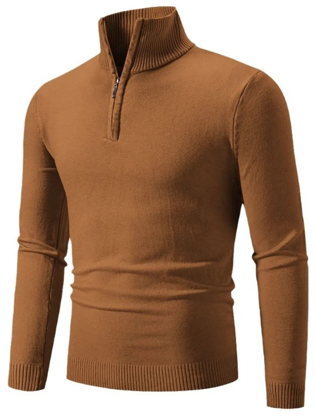 Men's Plus Size Quarter-Zip Knit Top