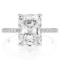 Radiant-Cut Cubic Zirconia Ring with Pavé Band