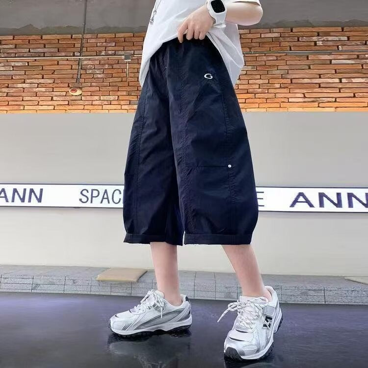 Kids’ Quick-Dry Wide-Leg Cargo Capri Pants