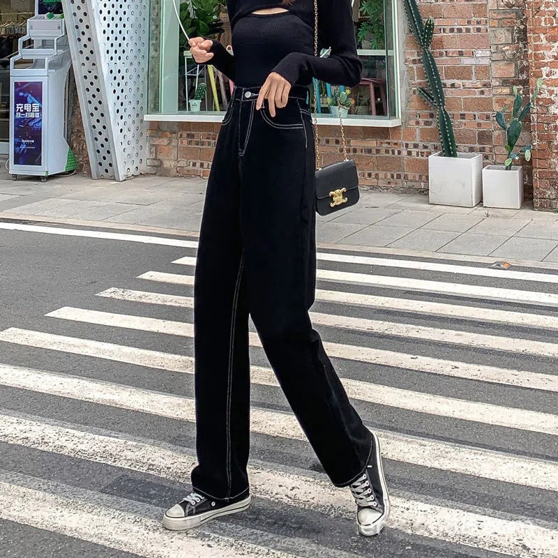 Women's Plus Size Straight-Leg High-Waist Pants