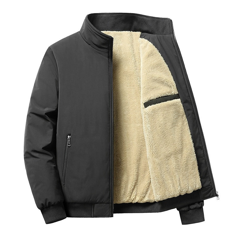 Men's Plus Size Stand-Collar Insulated Jacket