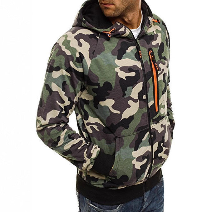 Men's Casual Zip-Up Hooded Sweatshirt Jacket