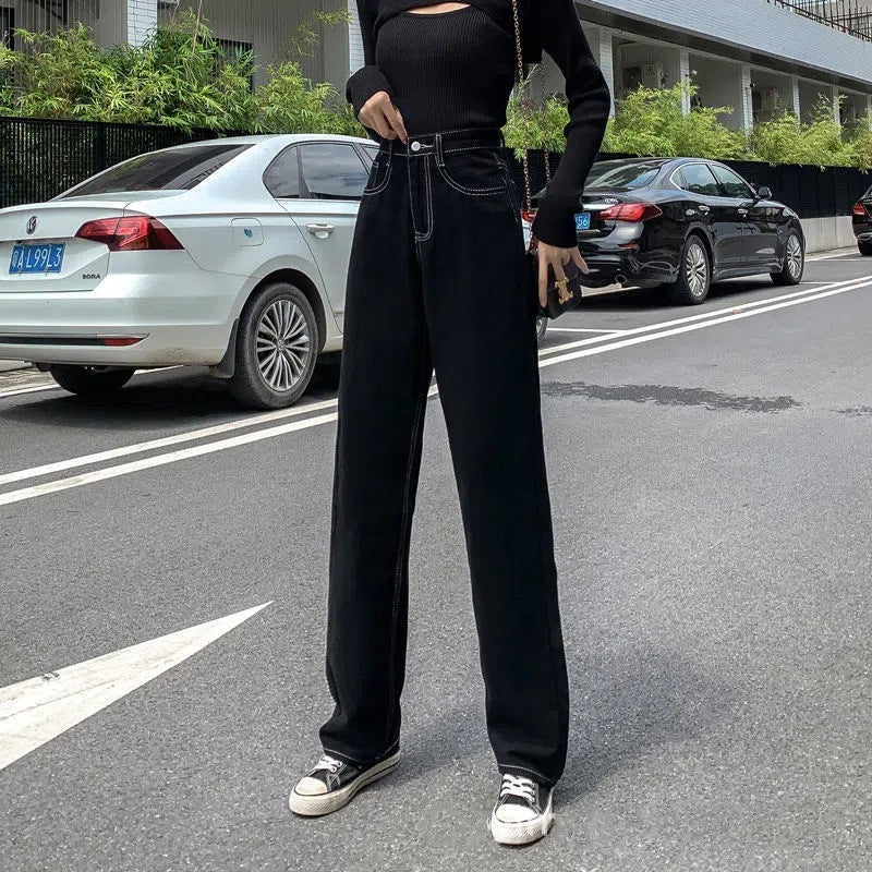 Women's Plus Size Straight-Leg High-Waist Pants