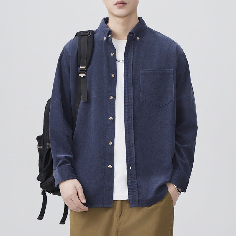 Men's Plus Size Corduroy Shirt Jacket