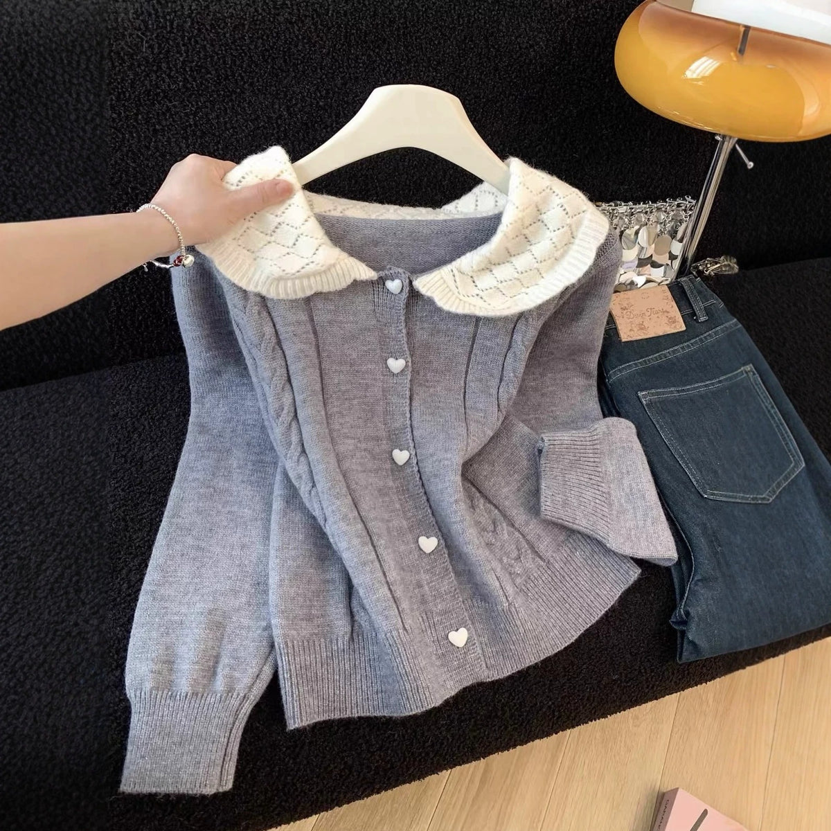Women's 3D-Pattern Long-Sleeve Sweater