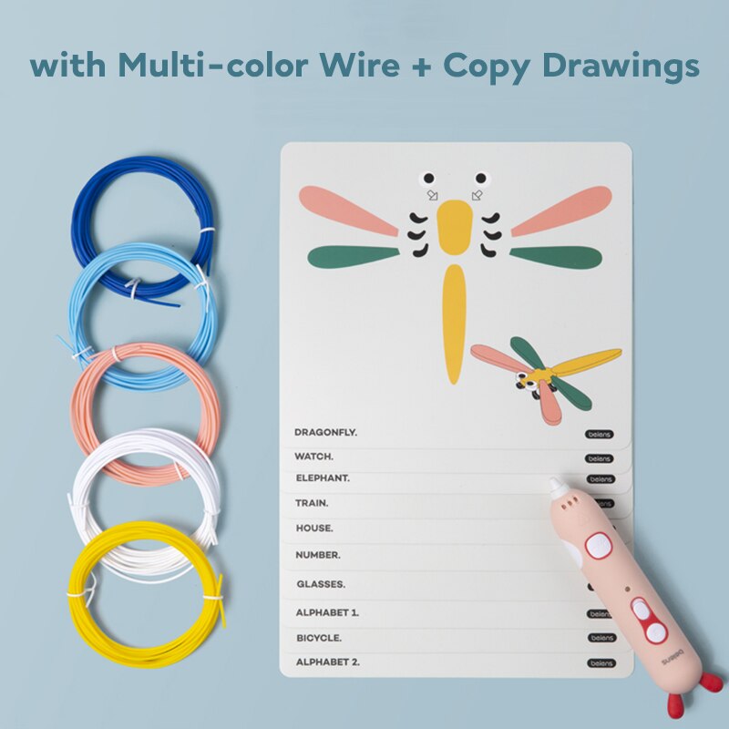 Beiens 3D Pen Creativity DIY Printing Pen Early Educational Drawing Toys ABS Filament Kids Design Drawing Pen Montessori Toys