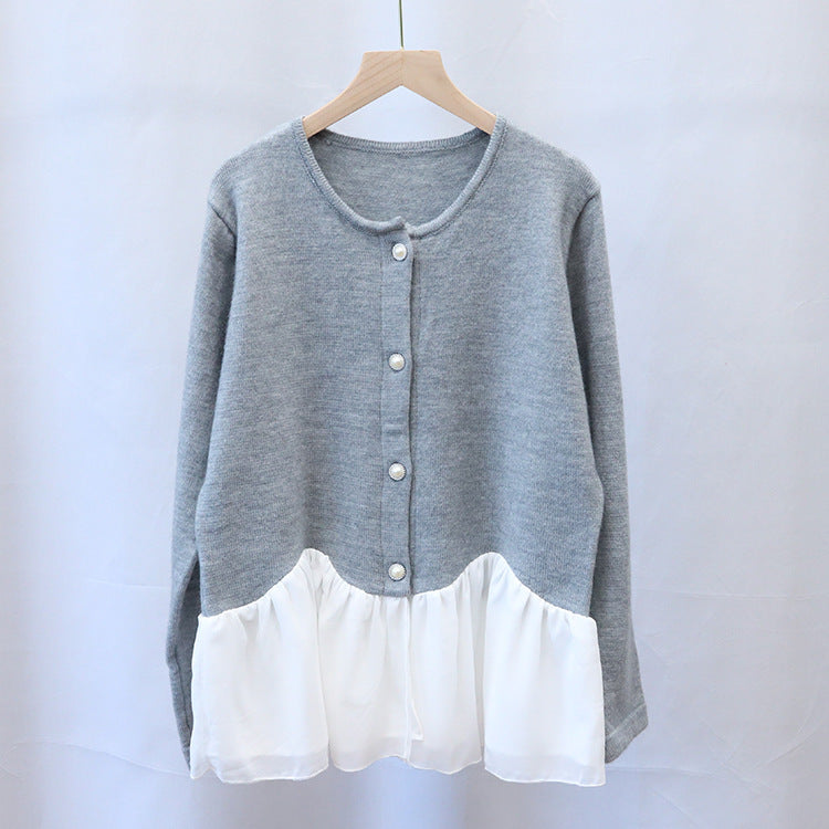 Round-Neck Button-Front Cardigan