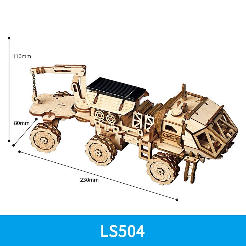 Robotime ROKR Solar-Powered Wooden Model Kit