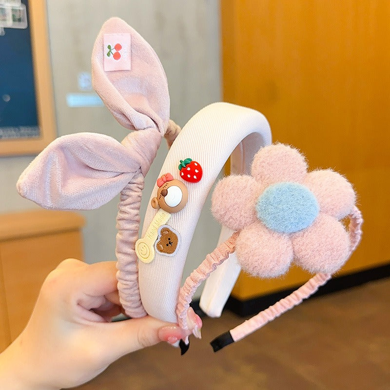 Cute Cartoon & Floral Plush Hairband Sets