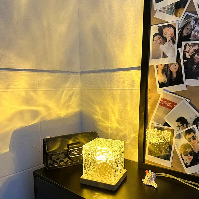 Rotating Water-Ripple Projection Night Light