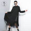 Women's Plus Size Mesh Two-Piece-Look Midi Dress