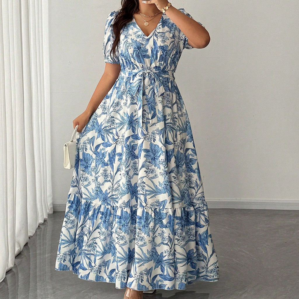 Women's Plus Size Sleeveless V-Neck A-Line Maxi Dress