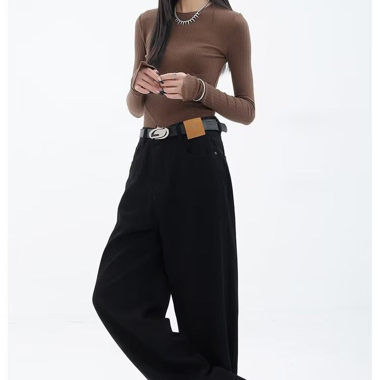 Women's Plus Size High-Waist Wide-Leg Jeans