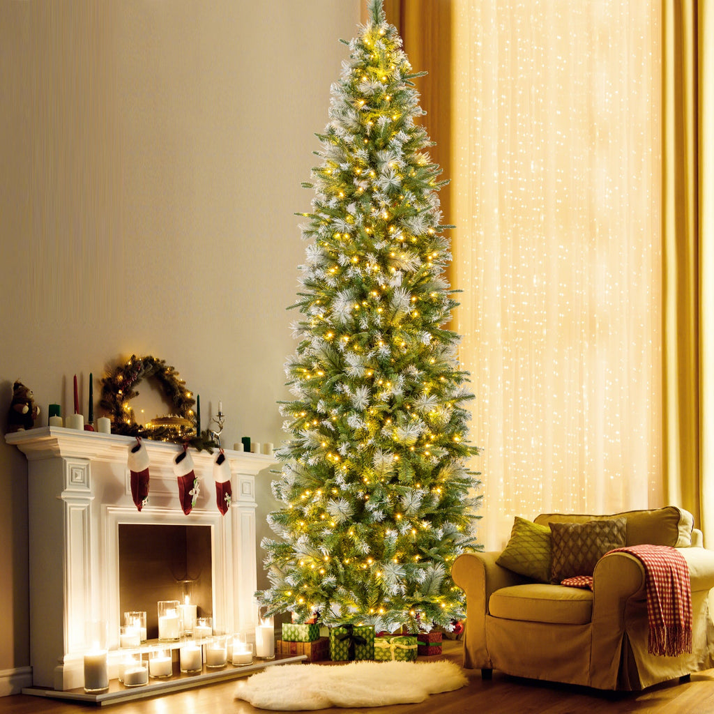 6/7.5/9 ft Artificial Christmas Tree with Warm-White LED Lights