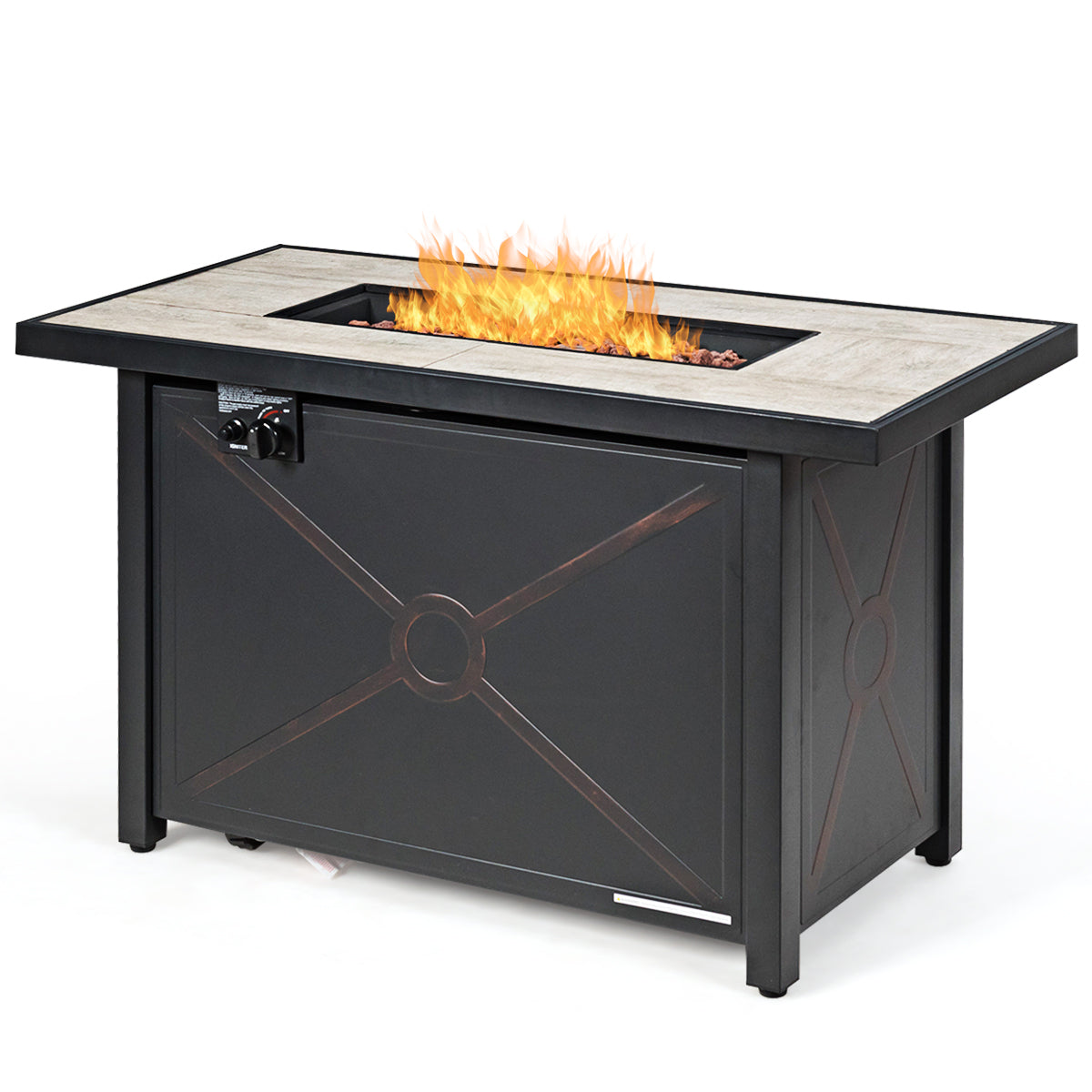 9-Piece Patio Furniture Set with 42-Inch Propane Fire Pit