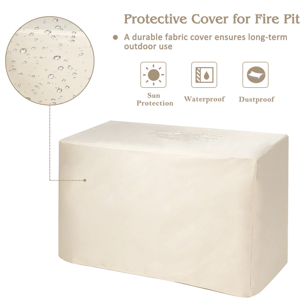 9-Piece Patio Furniture Set with 42-Inch Propane Fire Pit