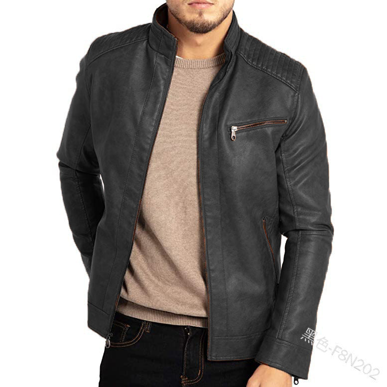 Men's Punk Stand-Collar Motorcycle Jacket