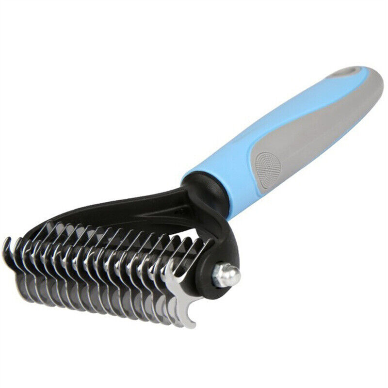 Grooming Brush For Pet Dog Cat Deshedding Tool Rake Comb Fur Remover Reduce 2-Side Dematting Tool For Dogs Cats