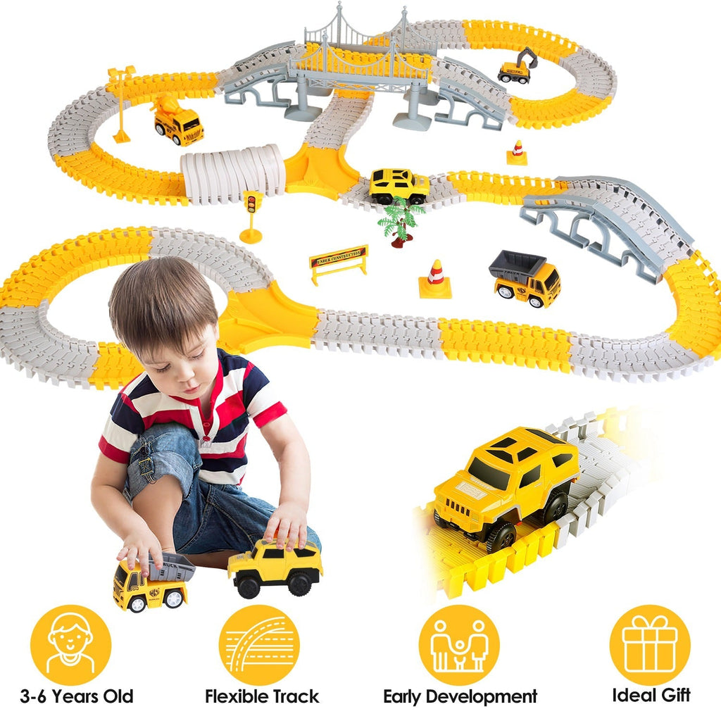 340-Piece Construction Vehicle Race Track Set