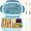 3-Compartment Leak-Proof Lunch Box with Utensils, 40.58 oz