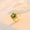 Floral Zircon Spinning Fashion Ring