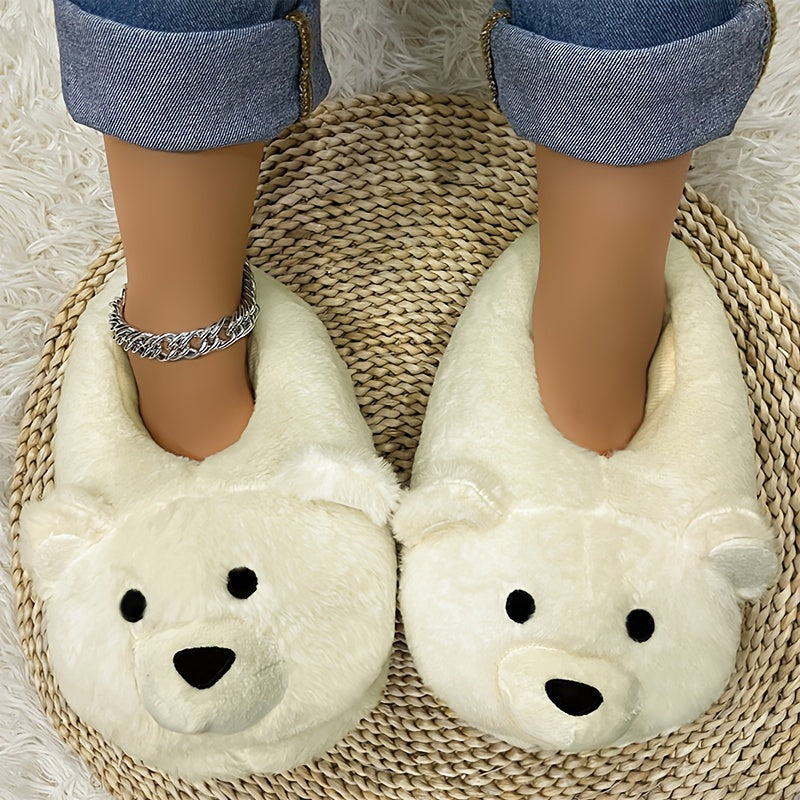 Polar Bear Plush Slippers — Blue & Purple Tie-Dye