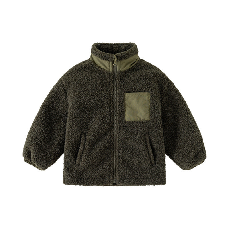 Boys’ Fleece Stand-Collar Coat