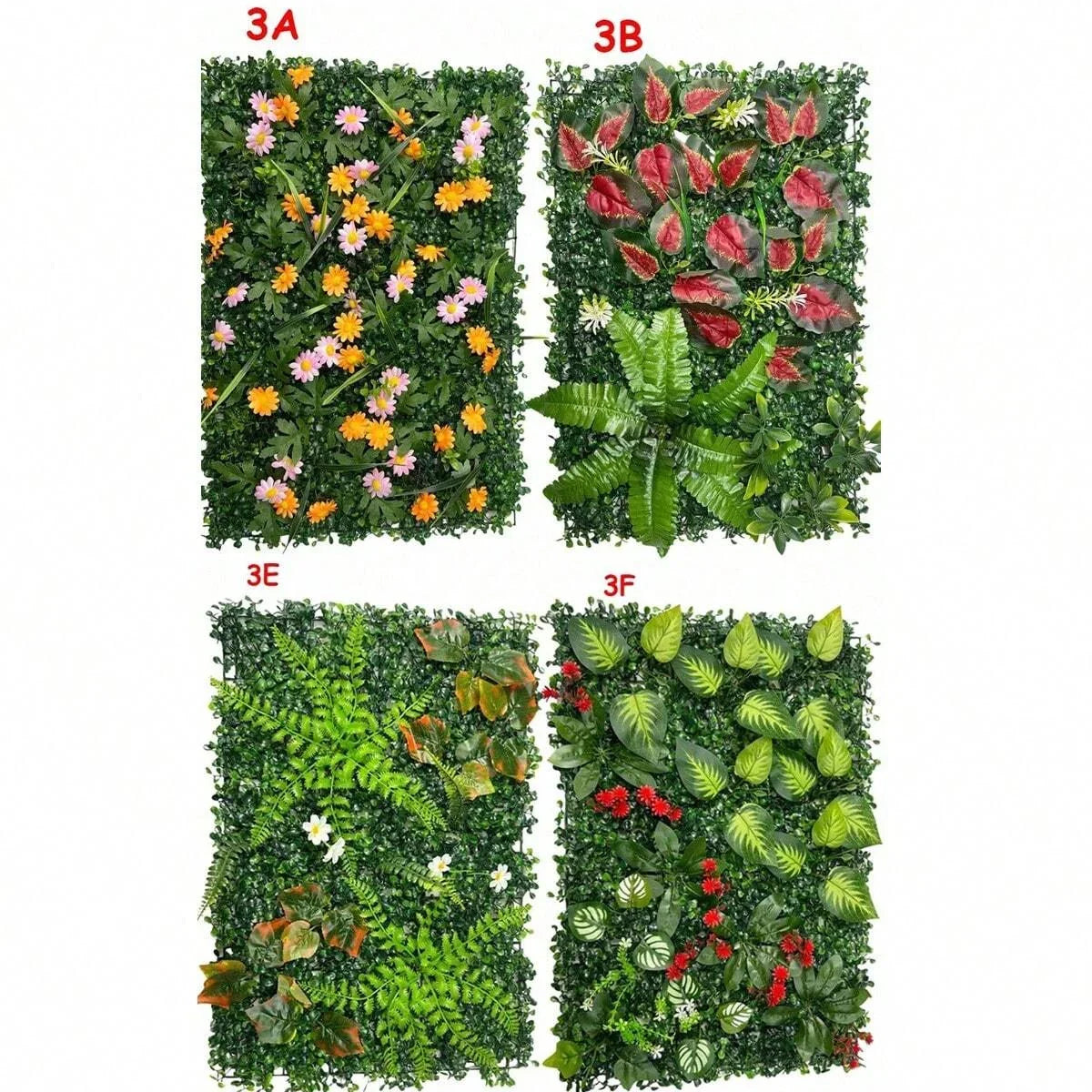 Artificial Flower & Greenery Hedge Wall Panel